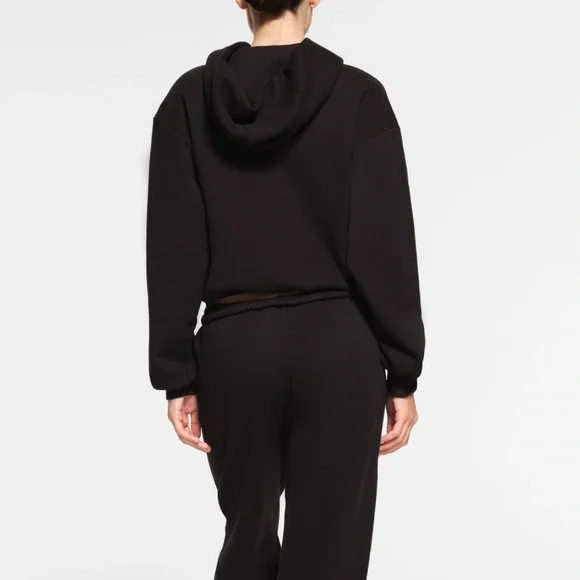 SKIMS Cotton Fleece Classic Hoodie Medium Black - Picture 2 of 5